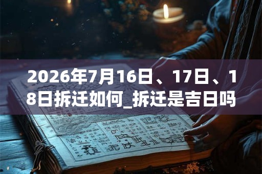 2026年7月16日、17日、18日拆迁如何_拆迁是吉日吗 2026年7月16日、17日、18日拆迁如何_拆迁是吉日吗
