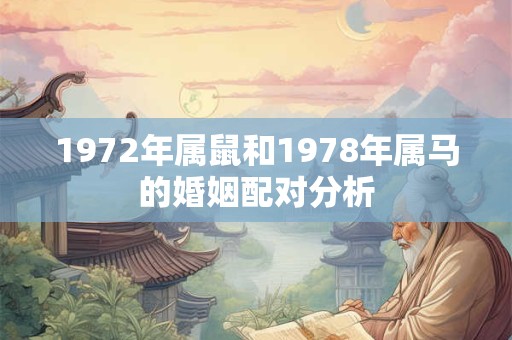 1972年属鼠和1978年属马的婚姻配对分析 1972年属鼠和1978年属马的婚姻配对分析