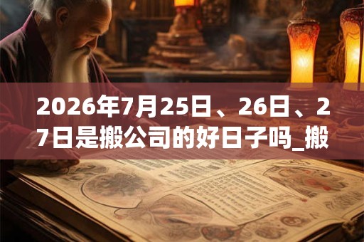 2026年7月25日、26日、27日是搬公司的好日子吗_搬公司可以吗 2026年7月25日、26日、27日是搬公司的好日子吗_搬公司可以吗