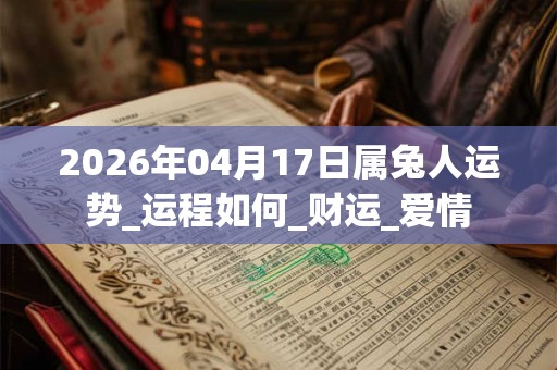 2026年04月17日属兔人运势_运程如何_财运_爱情 2026年04月17日属兔人运势_运程如何_财运_爱情