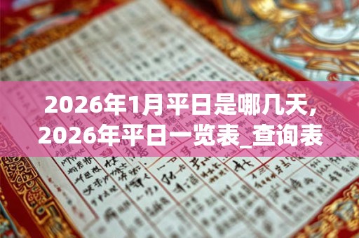2026年1月平日是哪几天,2026年平日一览表_查询表