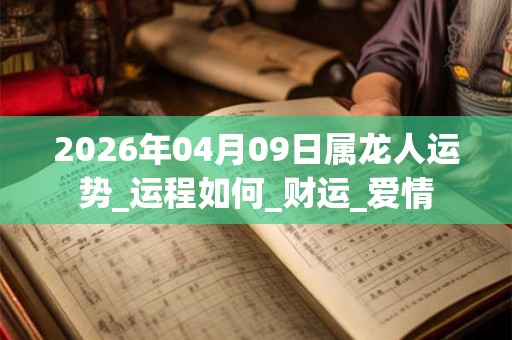 2026年04月09日属龙人运势_运程如何_财运_爱情
