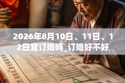 2026年8月10日、11日、12日宜订婚吗_订婚好不好