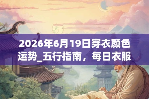 2026年6月19日穿衣颜色运势_五行指南,每日衣服颜色幸运色 2026年6月19日穿衣颜色运势_五行指南,每日衣服颜色幸运色