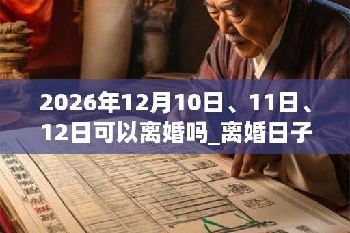 2026年12月10日、11日、12日可以离婚吗_离婚日子好吗 2026年12月10日、11日、12日可以离婚吗_离婚日子好吗