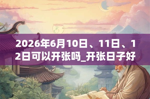 2026年6月10日、11日、12日可以开张吗_开张日子好吗 2026年6月10日、11日、12日可以开张吗_开张日子好吗