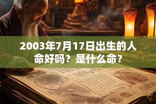 2003年7月17日出生的人命好吗？是什么命？