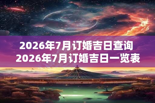 2026年7月订婚吉日查询 2026年7月订婚吉日一览表 2026年7月订婚吉日查询 2026年7月订婚吉日一览表