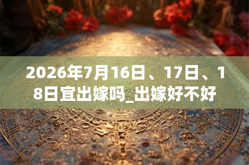 2026年7月16日、17日、18日宜出嫁吗_出嫁好不好