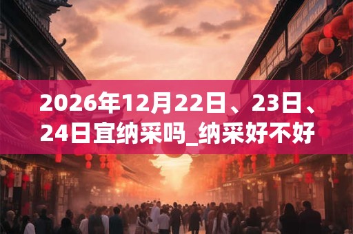 2026年12月22日、23日、24日宜纳采吗_纳采好不好 2026年12月22日、23日、24日宜纳采吗_纳采好不好