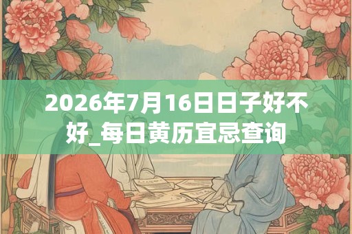 2026年7月16日日子好不好_每日黄历宜忌查询 2026年7月16日日子好不好_每日黄历宜忌查询