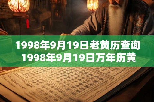 1998年9月19日老黄历查询 1998年9月19日万年历黄道吉日 1998年9月19日老黄历查询 1998年9月19日万年历黄道吉日