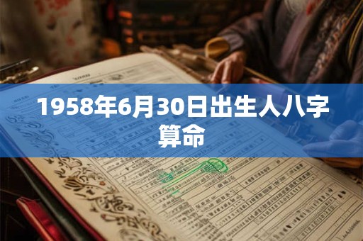 1958年6月30日出生人八字算命