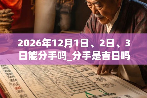 2026年12月1日、2日、3日能分手吗_分手是吉日吗 2026年12月1日、2日、3日能分手吗_分手是吉日吗