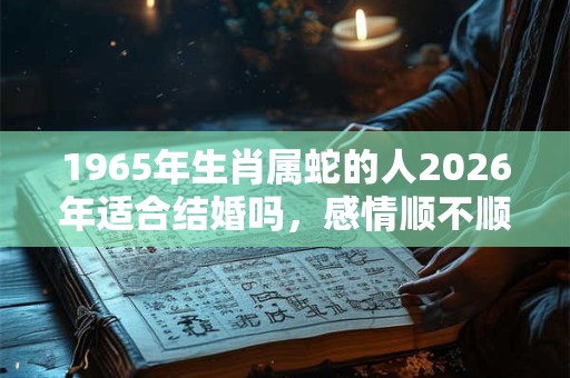 1965年生肖属蛇的人2026年适合结婚吗,感情顺不顺? 1965年生肖属蛇的人2026年适合结婚吗,感情顺不顺?