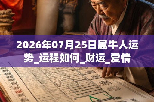 2026年07月25日属牛人运势_运程如何_财运_爱情