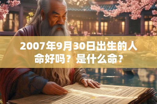 2007年9月30日出生的人命好吗？是什么命？