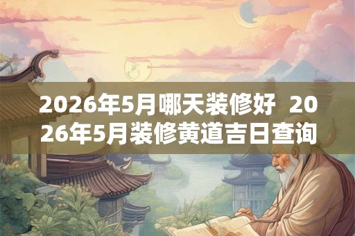 2026年5月哪天装修好 2026年5月装修黄道吉日查询 2026年5月哪天装修好 2026年5月装修黄道吉日查询