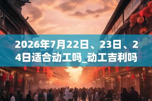2026年7月22日、23日、24日适合动工吗_动工吉利吗 2026年7月22日、23日、24日适合动工吗_动工吉利吗
