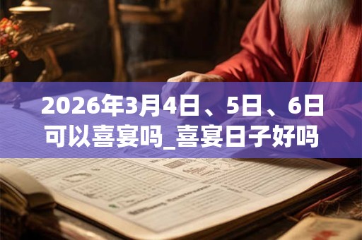2026年3月4日、5日、6日可以喜宴吗_喜宴日子好吗 2026年3月4日、5日、6日可以喜宴吗_喜宴日子好吗