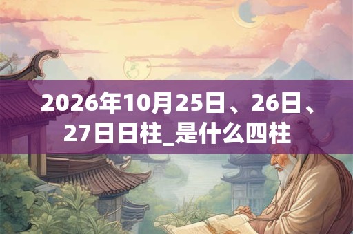 2026年10月25日、26日、27日日柱_是什么四柱 2026年10月25日、26日、27日日柱_是什么四柱