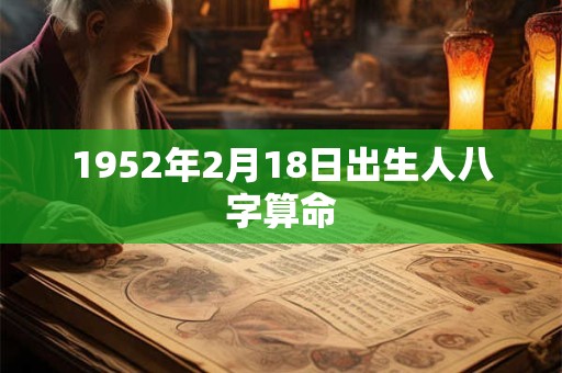 1952年2月18日出生人八字算命 1952年2月18日出生人八字算命