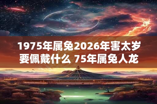 1975年属兔2026年害太岁要佩戴什么 75年属兔人龙年犯太岁怎么化解