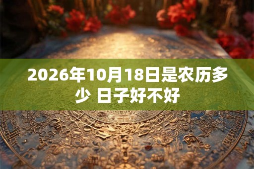 2026年10月18日是农历多少 日子好不好