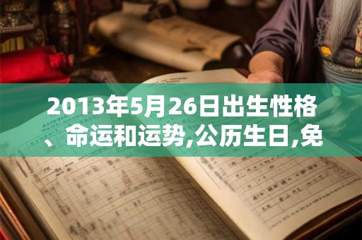 2013年5月26日出生性格、命运和运势,公历生日,免费算命