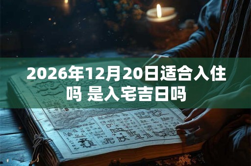 2026年12月20日适合入住吗 是入宅吉日吗