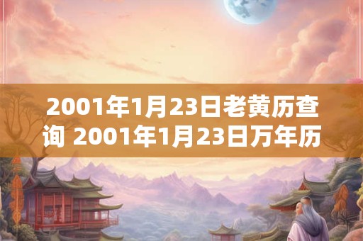 2001年1月23日老黄历查询 2001年1月23日万年历黄道吉日 2001年1月23日老黄历查询 2001年1月23日万年历黄道吉日