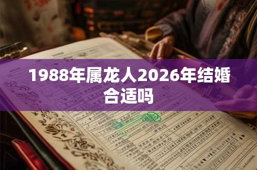 1988年属龙人2026年结婚合适吗 1988年属龙人2026年结婚合适吗
