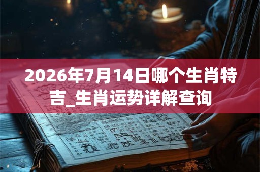 2026年7月14日哪个生肖特吉_生肖运势详解查询 2026年7月14日哪个生肖特吉_生肖运势详解查询