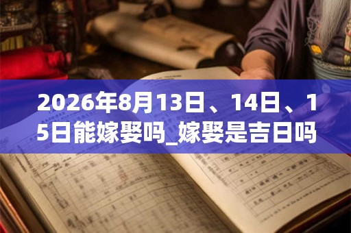 2026年8月13日、14日、15日能嫁娶吗_嫁娶是吉日吗