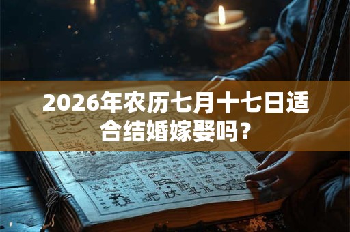 2026年农历七月十七日适合结婚嫁娶吗? 2026年农历七月十七日适合结婚嫁娶吗?