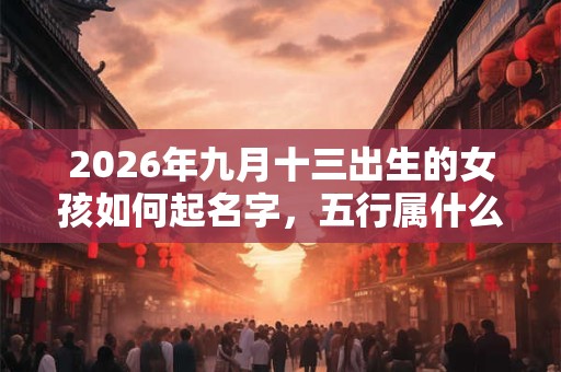 2026年九月十三出生的女孩如何起名字，五行属什么