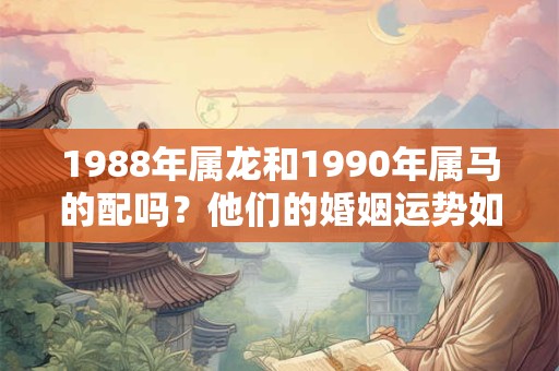 1988年属龙和1990年属马的配吗?他们的婚姻运势如何? 1988年属龙和1990年属马的配吗?他们的婚姻运势如何?