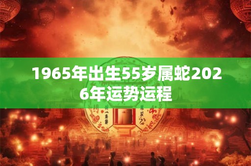 1965年出生55岁属蛇2026年运势运程