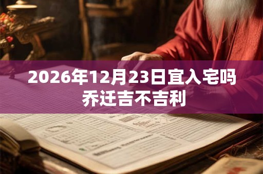 2026年12月23日宜入宅吗 乔迁吉不吉利