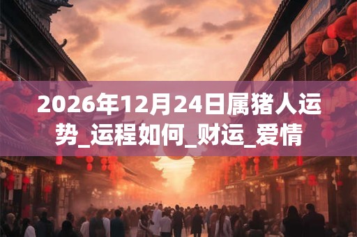 2026年12月24日属猪人运势_运程如何_财运_爱情 2026年12月24日属猪人运势_运程如何_财运_爱情