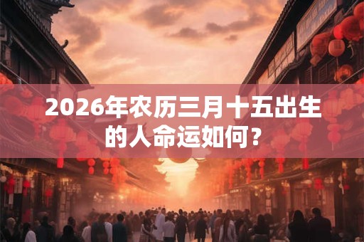 2026年农历三月十五出生的人命运如何? 2026年农历三月十五出生的人命运如何?