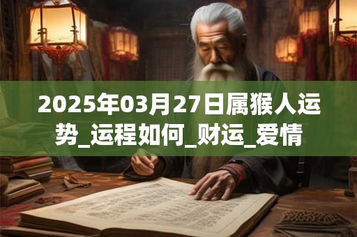 2025年03月27日属猴人运势_运程如何_财运_爱情 2025年03月27日属猴人运势_运程如何_财运_爱情