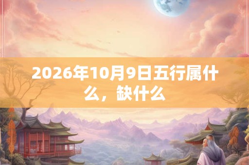2026年10月9日五行属什么，缺什么