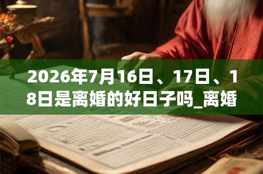 2026年7月16日、17日、18日是离婚的好日子吗_离婚可以吗 2026年7月16日、17日、18日是离婚的好日子吗_离婚可以吗