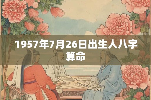 1957年7月26日出生人八字算命 1957年7月26日出生人八字算命
