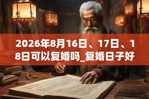 2026年8月16日、17日、18日可以复婚吗_复婚日子好吗 2026年8月16日、17日、18日可以复婚吗_复婚日子好吗