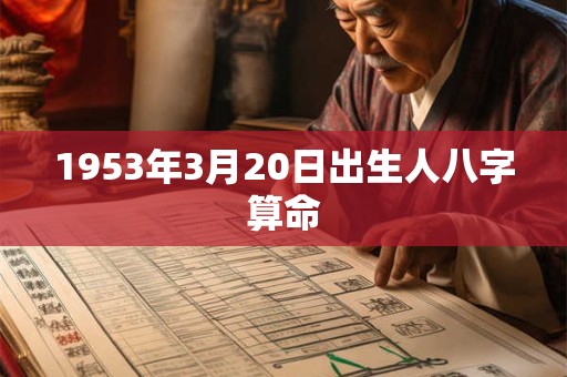 1953年3月20日出生人八字算命