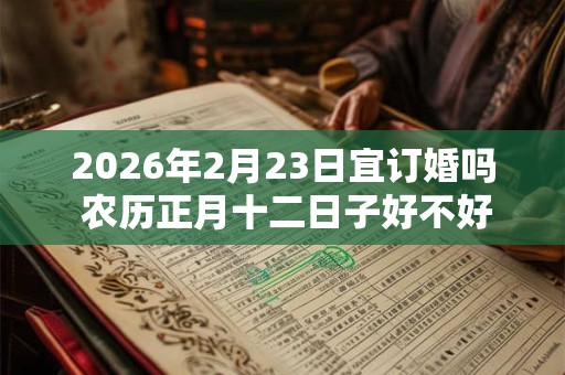2026年2月23日宜订婚吗 农历正月十二日子好不好 2026年2月23日宜订婚吗 农历正月十二日子好不好