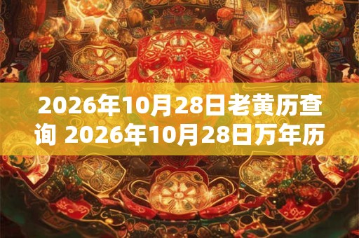 2026年10月28日老黄历查询 2026年10月28日万年历黄道吉日