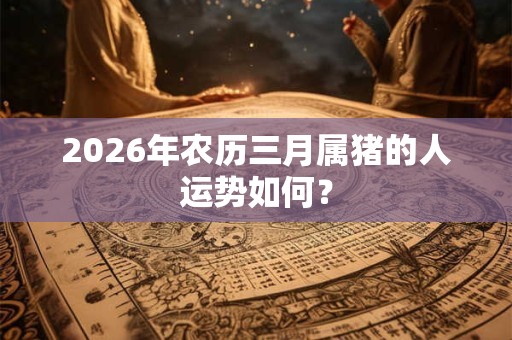 2026年农历三月属猪的人运势如何? 2026年农历三月属猪的人运势如何?